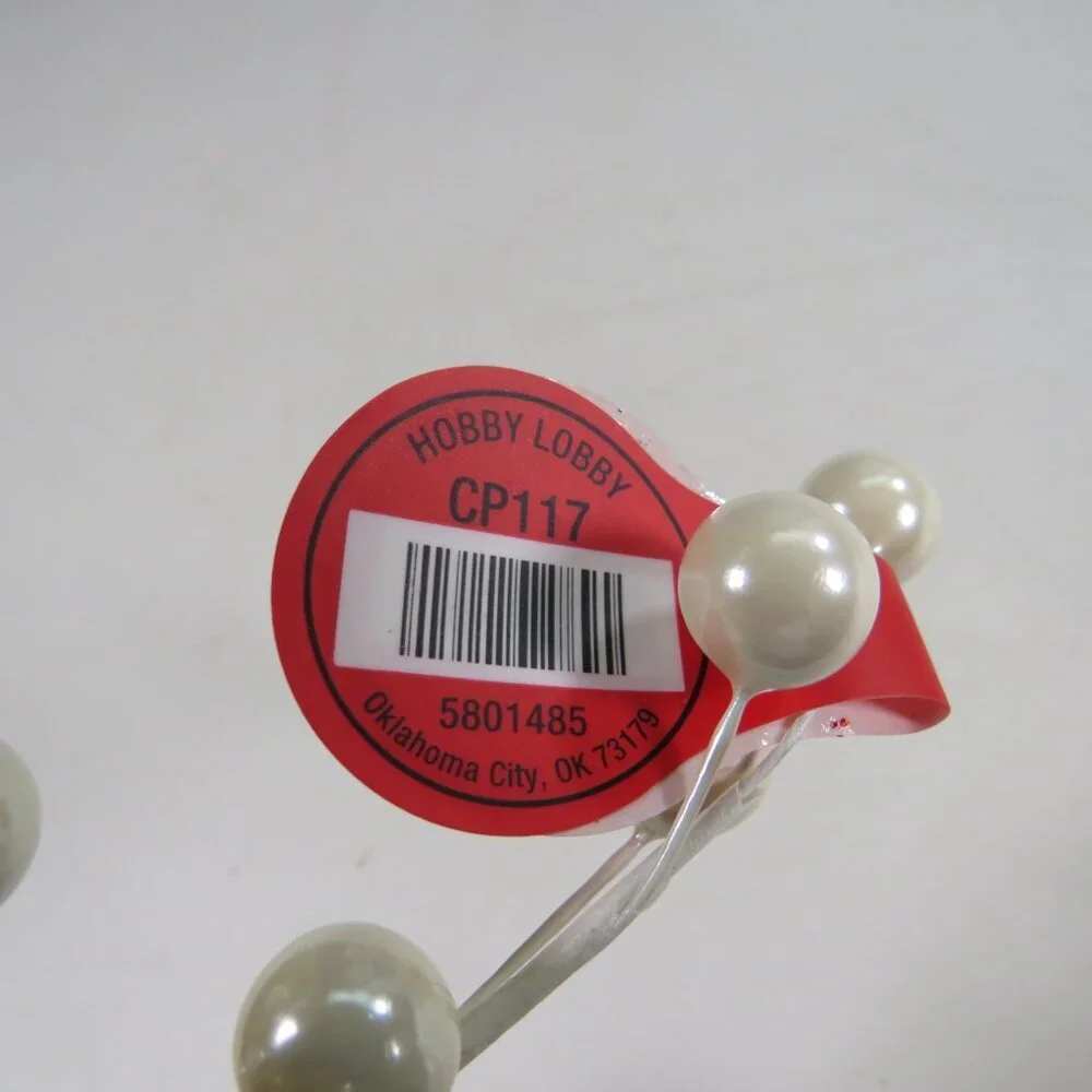 Pearl White Floral Stem Berries (no glitter) Faux Floral Picks